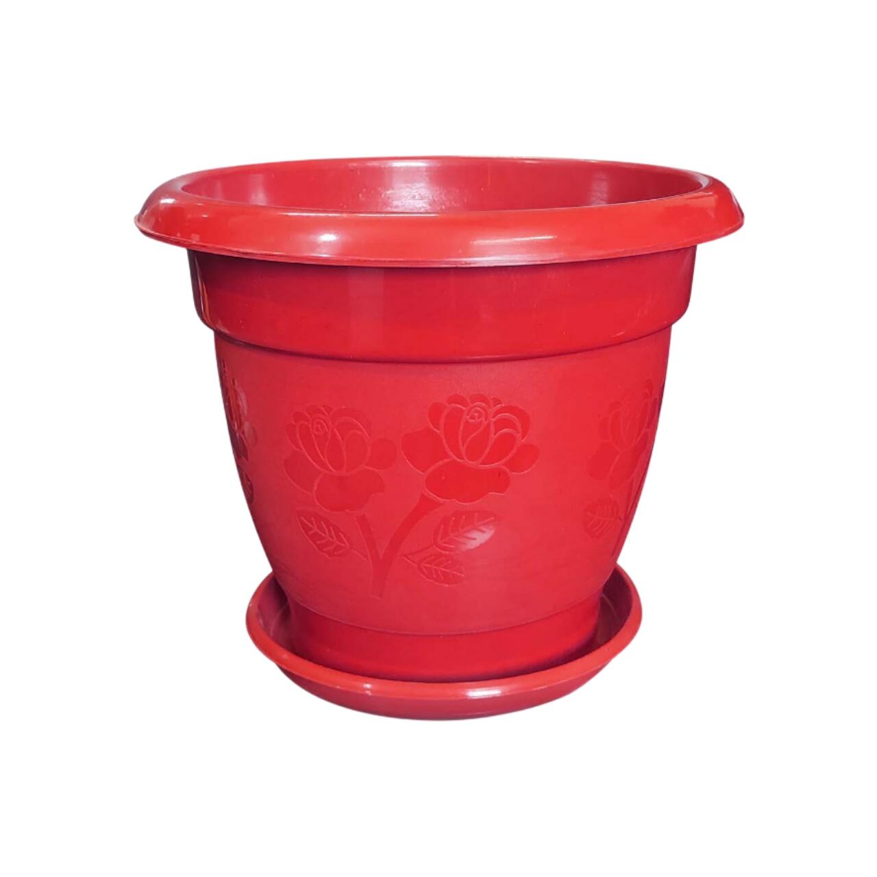 SR Plastic 10 Inch Round Planter Tub With Tray- 5pcs Set (প্লাস্টিক টব)