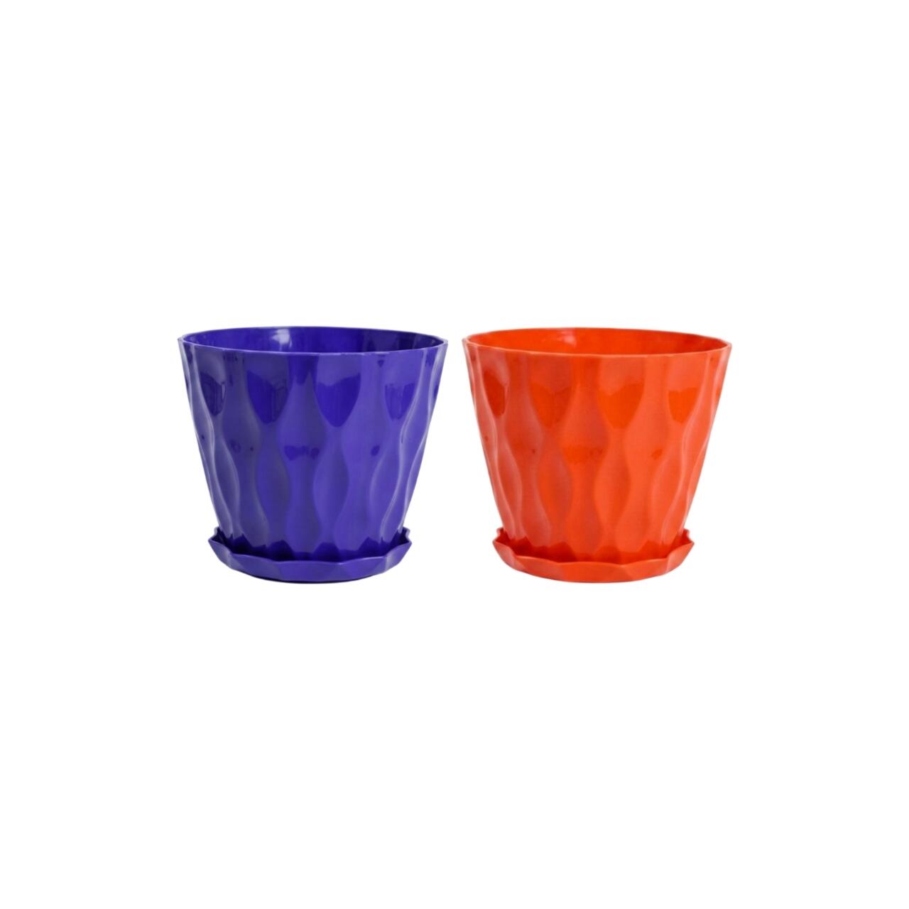 SR Plastic 7.5 Inch Smart Planter Tub with Tray - 2pcs Set (স্মার্ট প্লান্টার)
